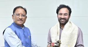 मुख्यमंत्री श्री विष्णु देव साय से केंद्रीय कोयला एवं खान मंत्री श्री जी. किशन रेड्डी ने सौजन्य मुलाकात की