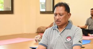 मुख्यमंत्री श्री विष्णु देव साय ने चिंतन शिविर 2.0 के दूसरे दिन योग से की दिन की शुरुआत