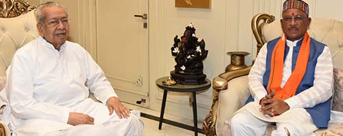 राज्यपाल श्री विश्वभूषण हरिचंदन से मुख्यमंत्री श्री विष्णु देव साय ने की सौजन्य मुलाकात