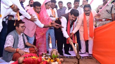 ठाकुरदिया खुर्द में राम मंदिर का उपमुख्यमंत्री श्री विजय शर्मा ने किया भूमिपूजन