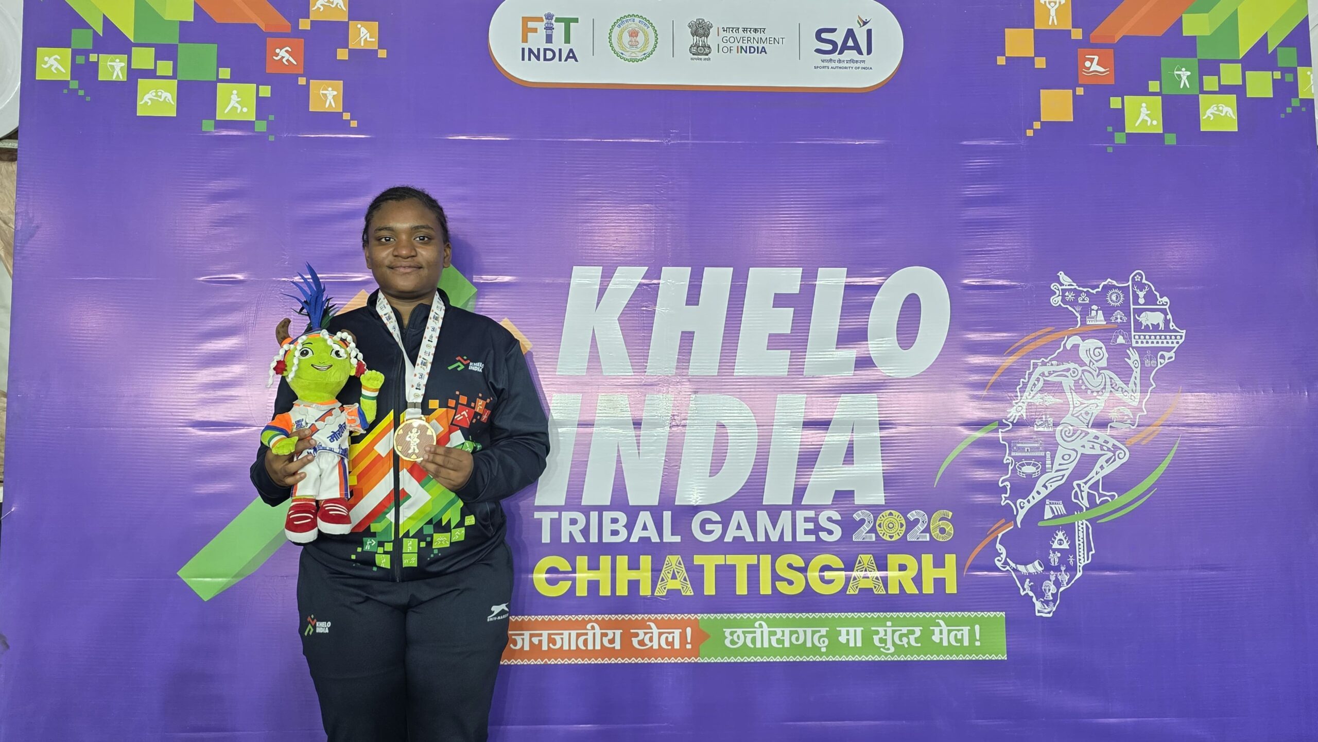 खेलो इंडिया ट्राइबल गेम्स 2026  कर्नाटक की मनीषा जोंस सिद्दी ने जीता गोल्ड
