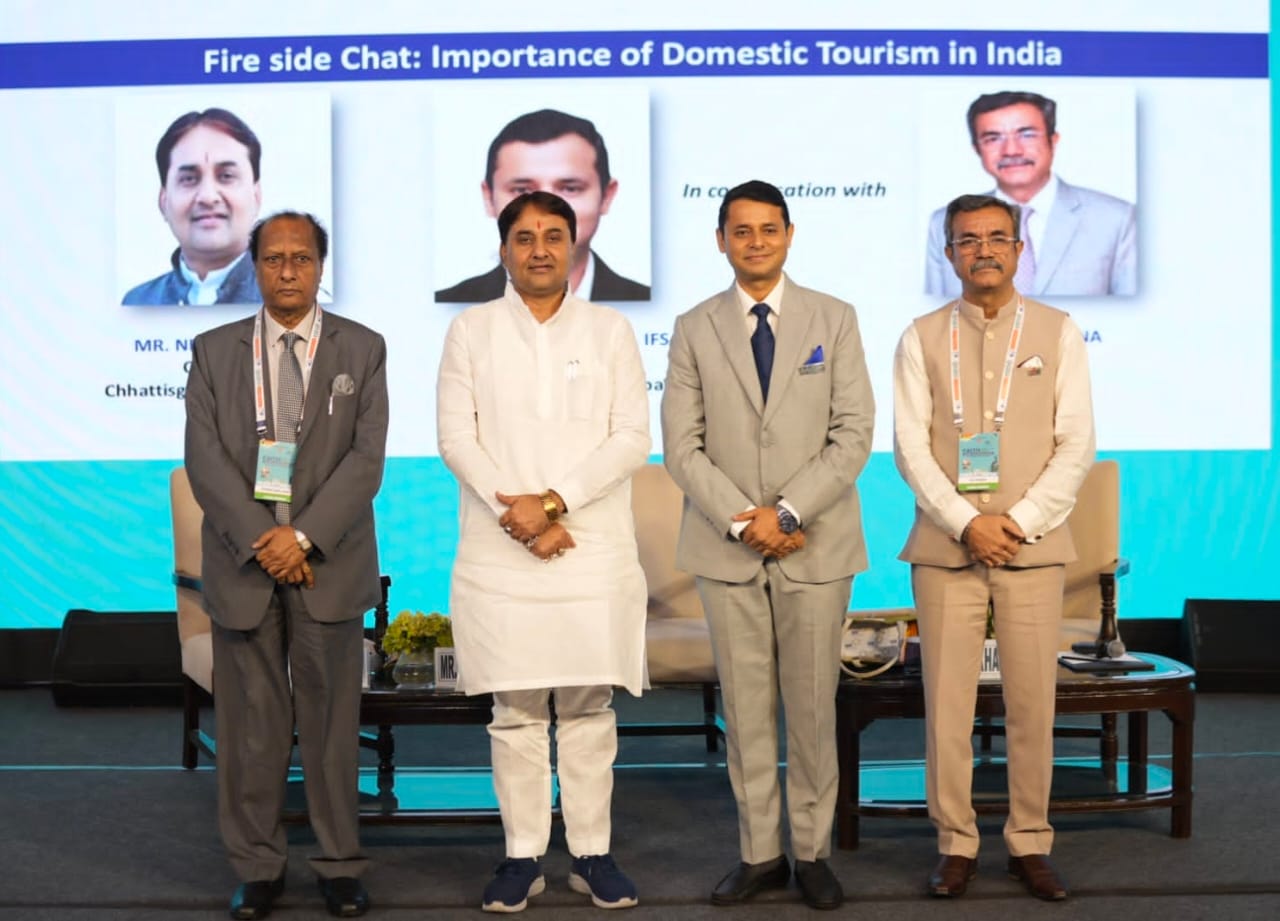 नई दिल्ली के होटल ताज में आयोजित फेथ कांक्लेव 2026 में छत्तीसगढ़ पर्यटन की प्रभावशाली प्रस्तुति, राष्ट्रीय पर्यटन मानचित्र पर मजबूत हुई प्रदेश की पहचान नई दिल्ली के होटल ताज में आयोजित फेथ कांक्लेव 2026 में छत्तीसगढ़ पर्यटन की प्रभावशाली प्रस्तुति, राष्ट्रीय पर्यटन मानचित्र पर मजबूत हुई प्रदेश की पहचान