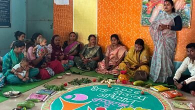 सेवा संकल्प अभियान,कुम्हारपारा आंगनबाड़ी केंद्र में सजा ‘आंगन मिलन’ बच्चों के परिचय के साथ गोद भराई और अन्नप्राशन संस्कार संपन्न ​